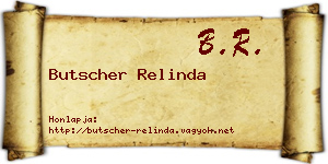 Butscher Relinda névjegykártya